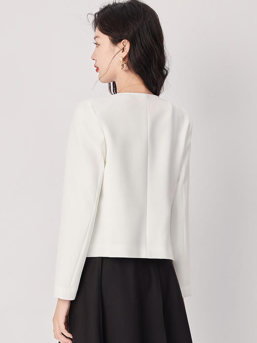 通勤百搭，秋季气质纯色显瘦宽松H型短款西装外套上衣WLZD-2318410 商品图1