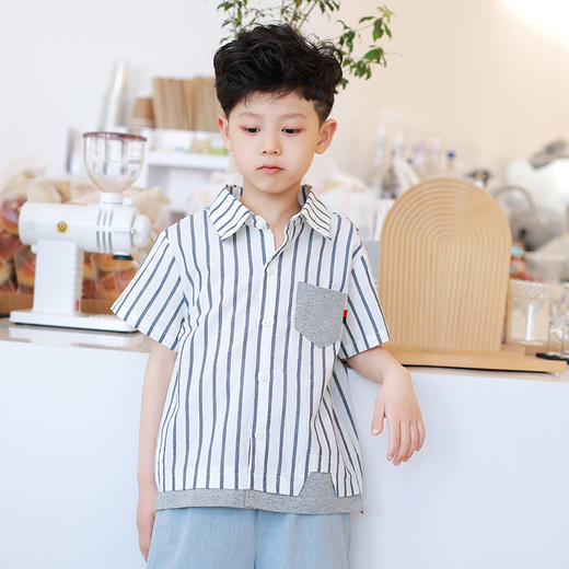 【CC爸妈新品】龙之涵 全波长防晒速干短袖T恤 百棉双色T恤  条纹衬衣合集 商品图9