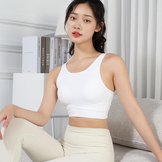跃牌【倚窗听雨系列】运动内衣女夏季防震高强度跑步健身文胸一体式裸感美背瑜伽背心WX30-23 商品图2