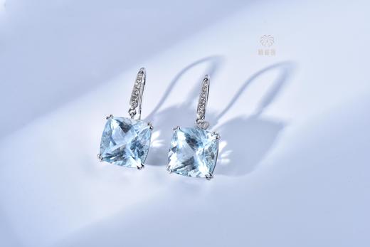 【海天一色】海蓝宝镶钻耳钩-CB12201088 商品图5