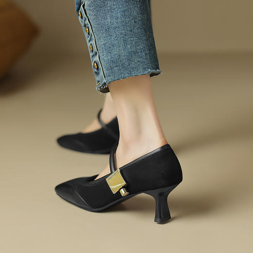 秋季新款，纯色拼接浅口高跟单鞋DB-M5658 商品图10
