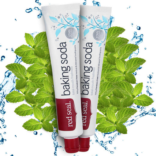 新西兰红印 Red Seal 小苏打牙膏 100g*3 双重亮白 特含洁净微粒 增强摩擦强效去渍 商品图2