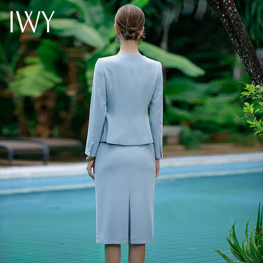 IWY/春秋季套装女名媛气质大码高端上衣半身裙韩版两件套职业装CS1735 商品图4