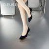 D:FUSE迪芙斯秋季新款单鞋女高跟鞋羊反绒方头中后空跟鞋女DF33114025 商品缩略图9