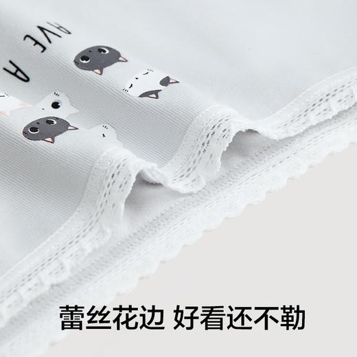 有棵树少女中腰蕾丝可爱印花女士内裤3条装C-U1012 商品图4