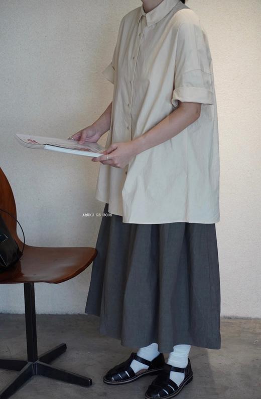 apuntob 米色宽松长款衬衫 商品图4