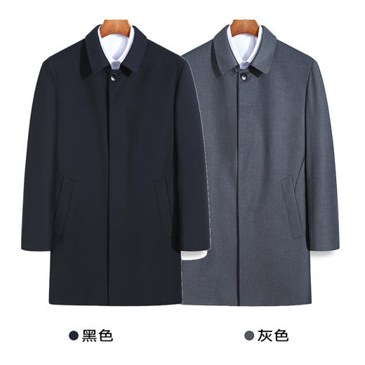 【新款DXS】大依优型中长款风衣翻领加肥加大码上衣外套商务休闲男士中山装Y 商品图2