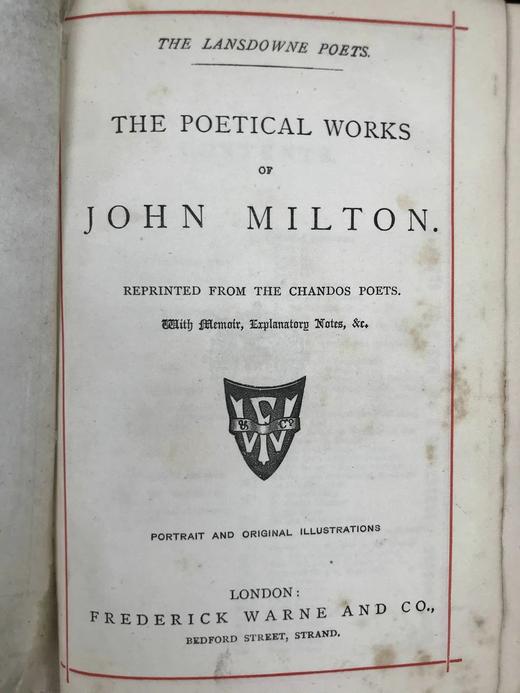 约19世纪后期 弥尔顿诗集 9幅插图 漆布精装32开 商品图2