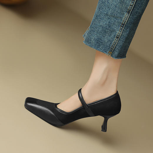 秋季新款，纯色拼接浅口高跟单鞋DB-M5658 商品图11