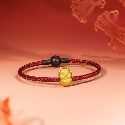 周六福珠宝黄金转运珠手链女定价俏皮龙宝手串生肖龙手绳手饰 商品图2