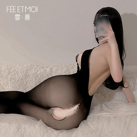 【霏慕】挂脖绑带露胸开裆连身袜6676 商品图9