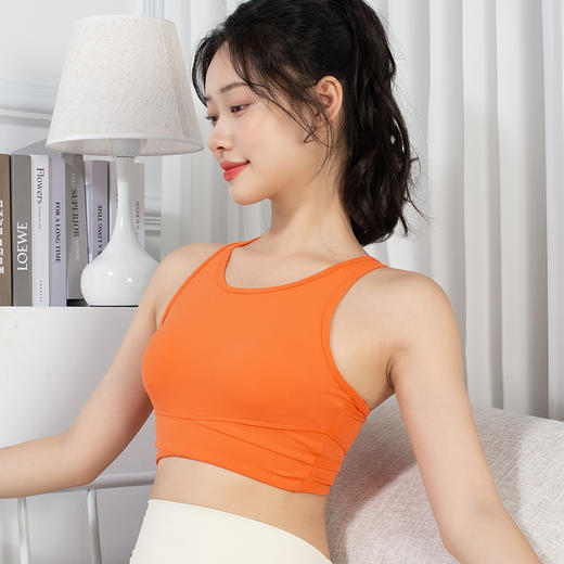 跃牌【倚窗听雨系列】运动内衣女夏季防震高强度跑步健身文胸一体式裸感美背瑜伽背心WX30-23 商品图0