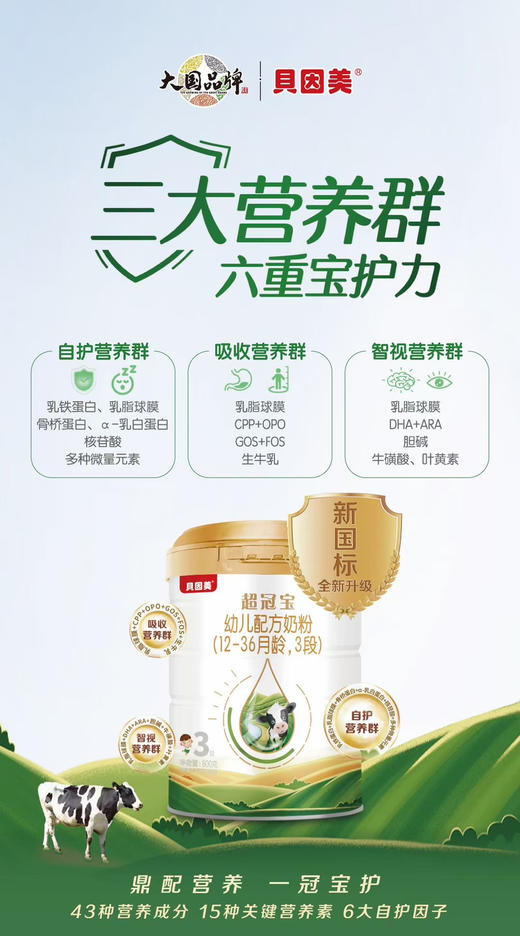 【买一罐第二罐半价或买三送一】贝因美超冠宝800克1-3段 商品图8