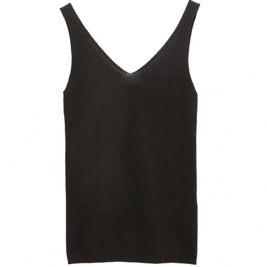 玳莎V领纯色针织背心秋季款女士时尚简约内搭修身吊带上衣  DC33001 商品图4