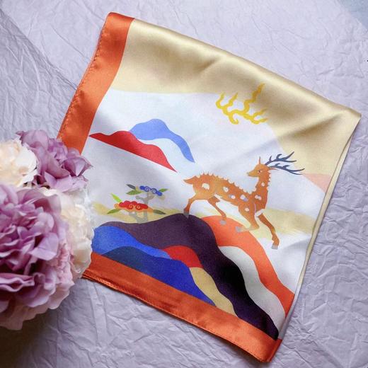 【特价】瑞兽丝语系列100%桑蚕丝 真丝小方巾50*50cm 商品图4