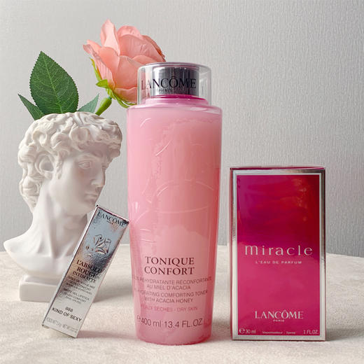 【节日限定】兰蔻大粉水400ml+兰蔻奇迹香水30ml+兰蔻小蛮腰#196  送兰蔻专柜礼袋 商品图1