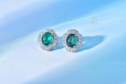 【花容】祖母绿耳钉    CB12306001 商品图1