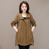 QYM 23X209-Y纯色外套连帽中长款宽松时尚优雅不对称风衣 商品缩略图0