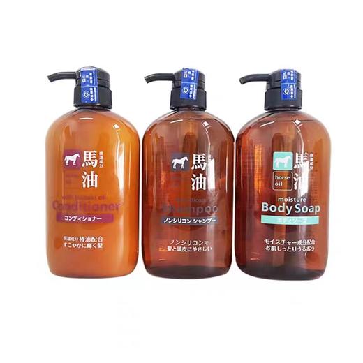 【3瓶装】熊野油脂无硅油马油洗发水护发素沐浴露套装 600ml*3瓶 商品图5