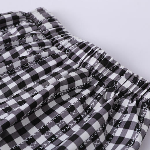 笛莎官方童装女童裤子2023年夏装儿童新款甜美格纹印花雪纺束脚裤 商品图2