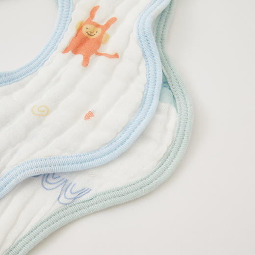 怡比生命之歌纱布围嘴围兜三角巾2条入（蓝黄色/黄花色）27*28cm 商品图10