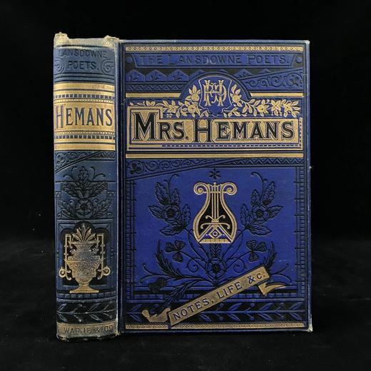 约19世纪后期 赫曼斯夫人诗集 8幅插图 漆布精装32开 商品图0