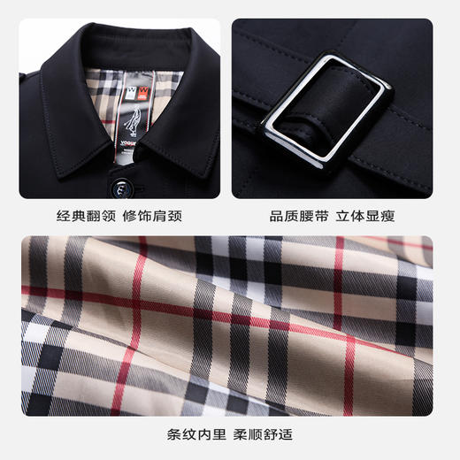 【新款DXS】大依优型中长款风衣翻领经典加肥加大码上衣外套商务休闲男士Y 商品图3