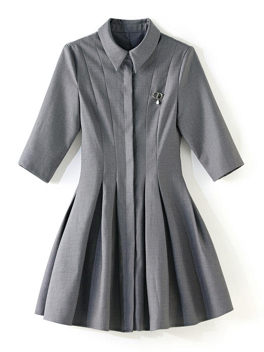 通勤简约，秋季日系翻领显瘦收腰连衣裙WLZD-2318306 商品图4