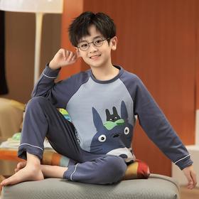 儿童睡衣男童春秋季长袖纯棉中大童小男孩夏季薄款12岁家居服套装