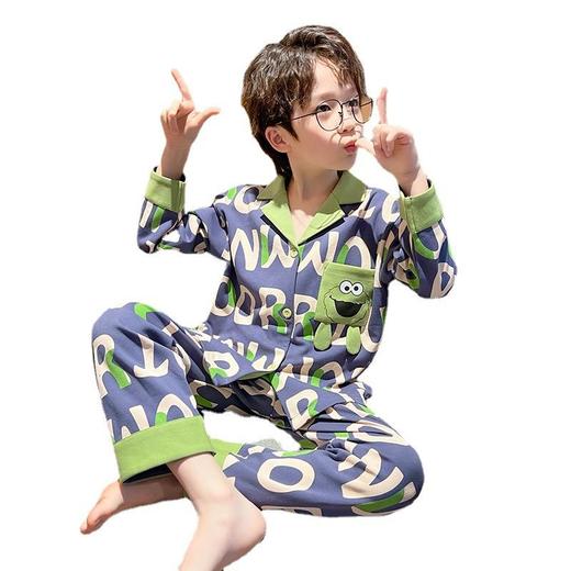 2023新款儿童睡衣春秋季男童纯棉长袖薄款卡通中大童小男孩家居服 商品图4