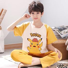 儿童睡衣男童夏季短袖长裤纯棉薄款男孩中大童春秋家居服两件套装