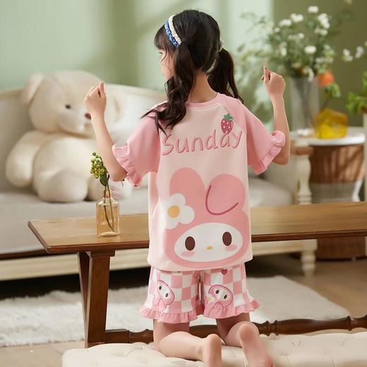 女童睡衣儿童薄款短袖纯棉套装中大童女孩公主宝宝夏季亲子家居服 商品图2