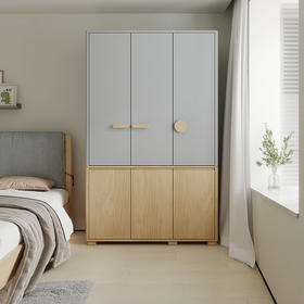 喜梦宝两门三门衣柜现代简约新中式造型卧室家具水墨系列