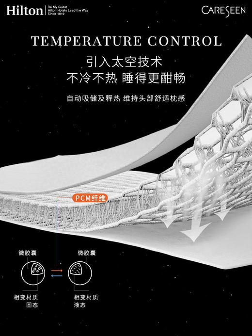 Houston1964枕芯 希尔顿23年新升级控温深睡枕慢回弹记忆棉枕头低枕护颈枕颈椎枕芯 商品图1