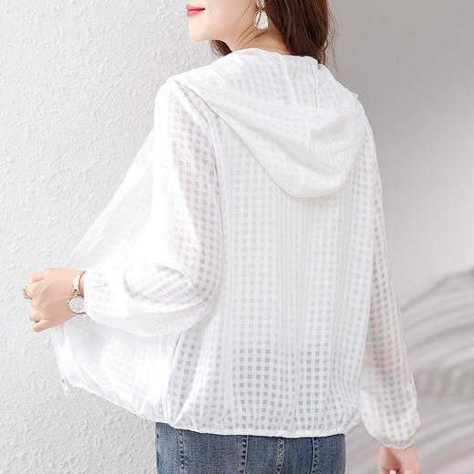 时尚百搭，薄款透气白色衣夏装新款简约休闲大码开衫外套AHM-xde2160 商品图4