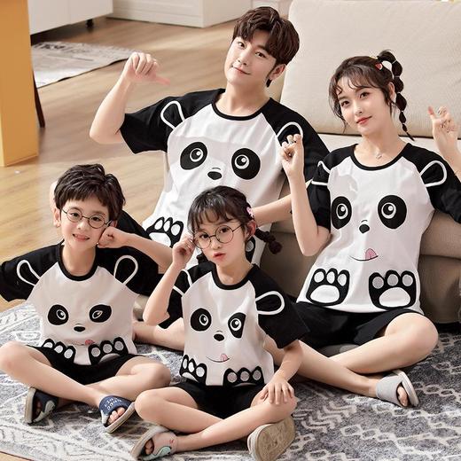 亲子睡衣一家三口夏季纯棉短袖男童中大童薄款母女儿童家居服套装 商品图2