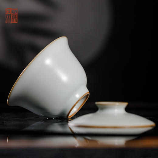 问鼎绪文汝窑新款瑶池盖碗（缺货） 商品图3