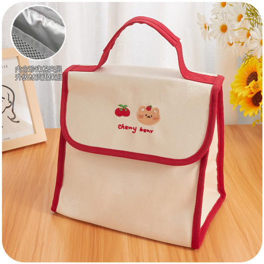【CARLS DREAM STOR可爱熊熊便当包】ins可爱简约大容量韩版保温上班族学生高颜值手提饭包帆布袋，可爱熊熊便当包，炒鸡清新温油的饭盒袋，厚实软糯，升ii材质更保温 商品图7