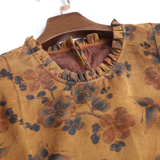 XT 23111-4梅蝶阔版重磅真丝花罗香云纱连衣裙桑蚕丝大气裙 商品图2