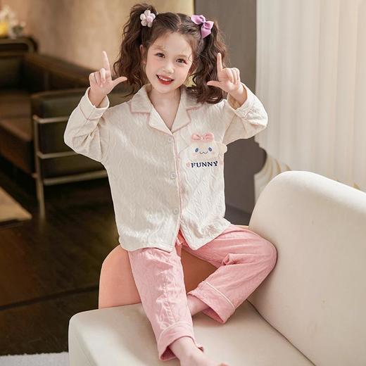 儿童睡衣女童春秋季纯棉开衫长袖卡通中大童宝宝亲子家居服两件套 商品图3