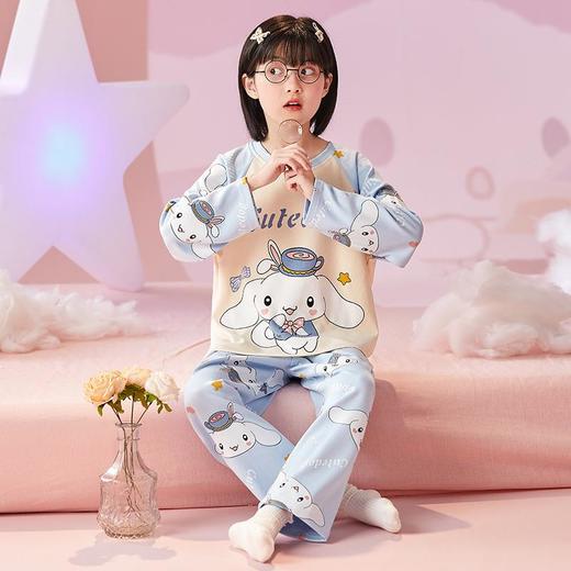 儿童睡衣女童纯棉春秋季长袖秋款卡通套装小女孩中大童空调家居服 商品图0