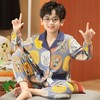 儿童睡衣男童夏季冰丝长袖中大童13岁男孩空调家居服薄款亲子套装 商品缩略图0