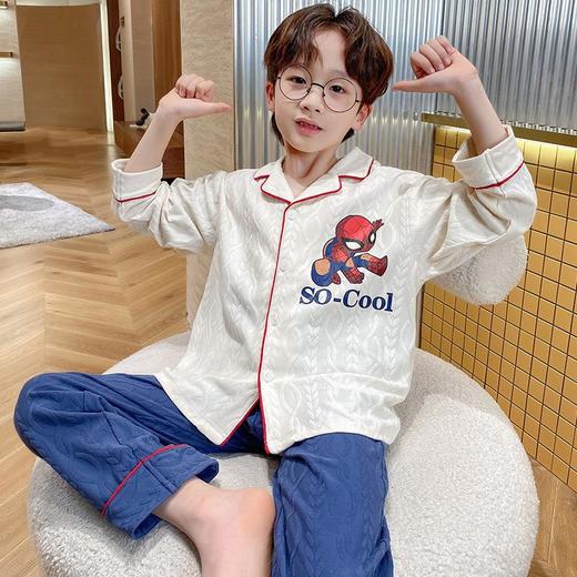 儿童睡衣春秋季男童纯棉长袖男孩宝宝中大童开衫可外穿家居服套装 商品图2