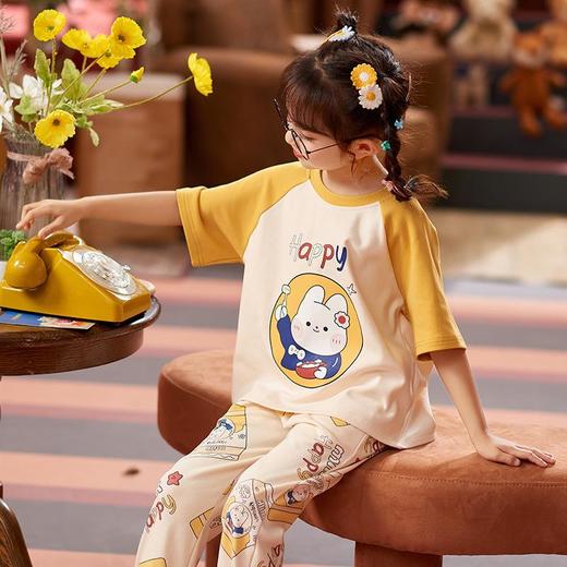 春季女童睡衣纯棉长袖中大童小女孩可爱卡通公主风儿童家居服套装 商品图2