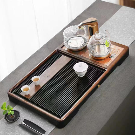 初心茶盘电胶木家用茶盘 胡桃木电木整块电胶木高档茶盘简约办公干泡茶盘 商品图10