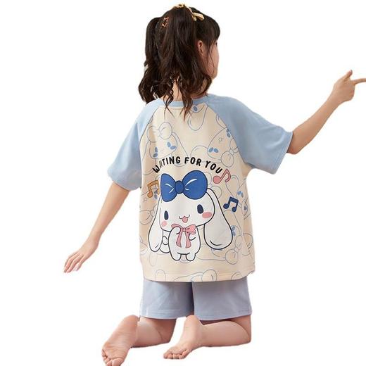 女童睡衣新款儿童夏季短袖薄款女孩卡通中大童夏天全棉家居服套装 商品图4