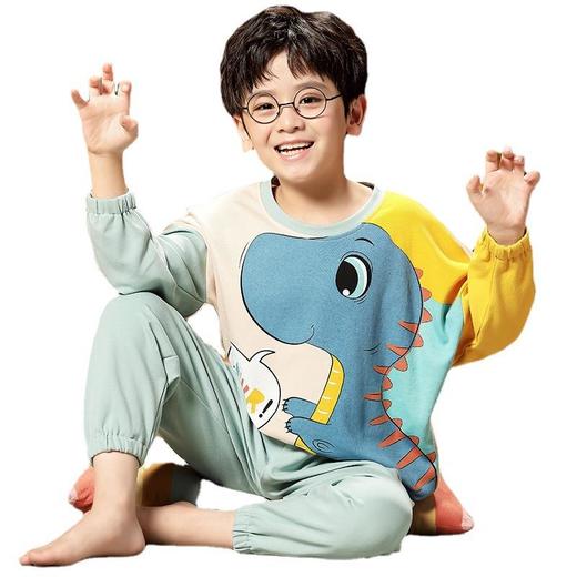 男童睡衣纯棉长袖中大童小孩卡通全棉秋季儿童睡衣男孩家居服套装 商品图4