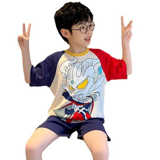 男童睡衣春秋儿童夏季纯棉薄款卡通中大童家居服套装男孩短袖夏天 商品图4