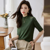 中袖上衣羊毛衫女新款，春秋季洋气网纱半高领毛衣内搭打底衫CC-LL-802 商品缩略图1