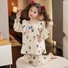2023新款儿童睡衣纯棉春秋季薄款女童棉纱布中大童亲子家居服套装 商品缩略图0